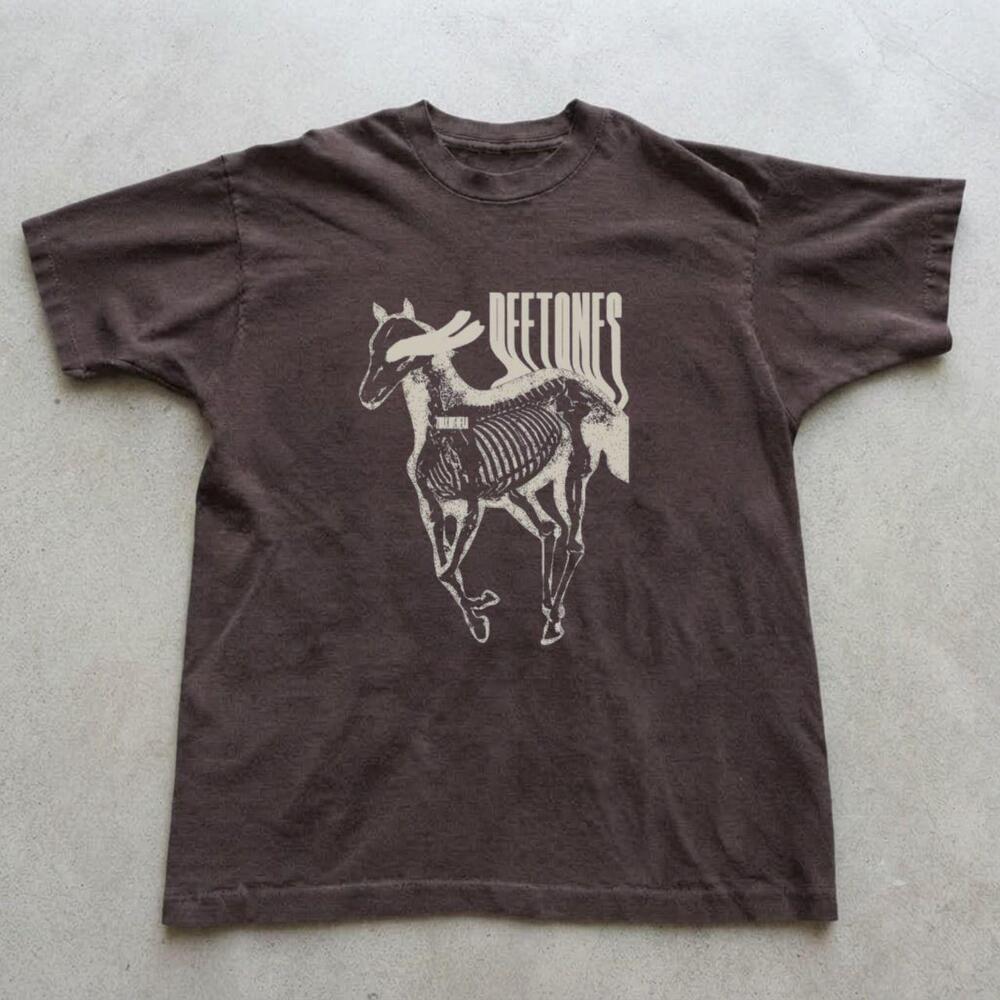 Brown Deftones White Pony Album Graphic Band T-shirt
